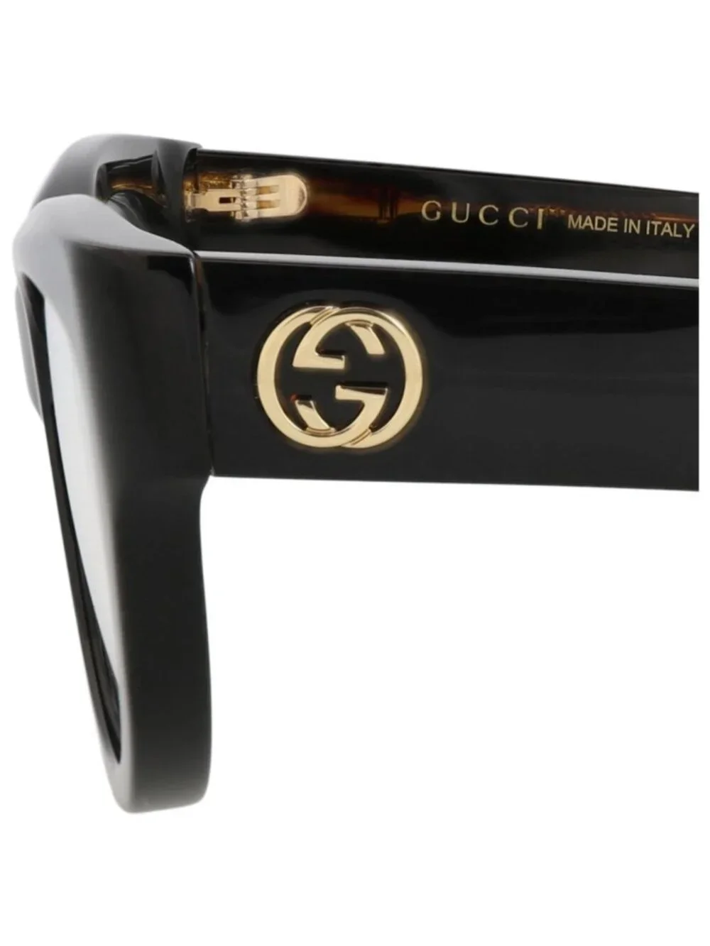 New Gucci Women's Eyeglasses Cat Eye Recycled Acetate Frame Black Havana